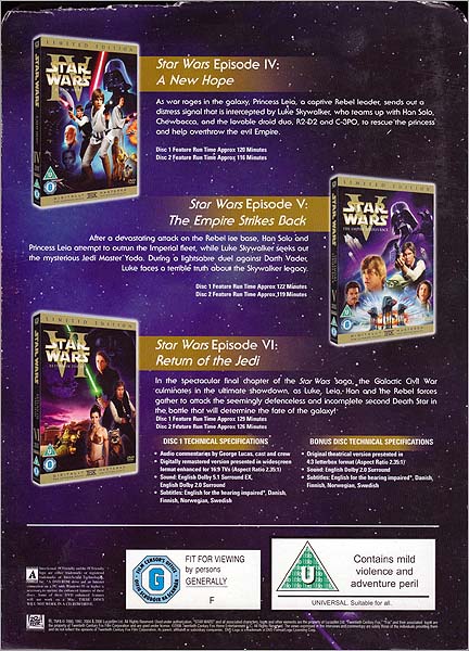 2006 star wars trilogy dvd box set